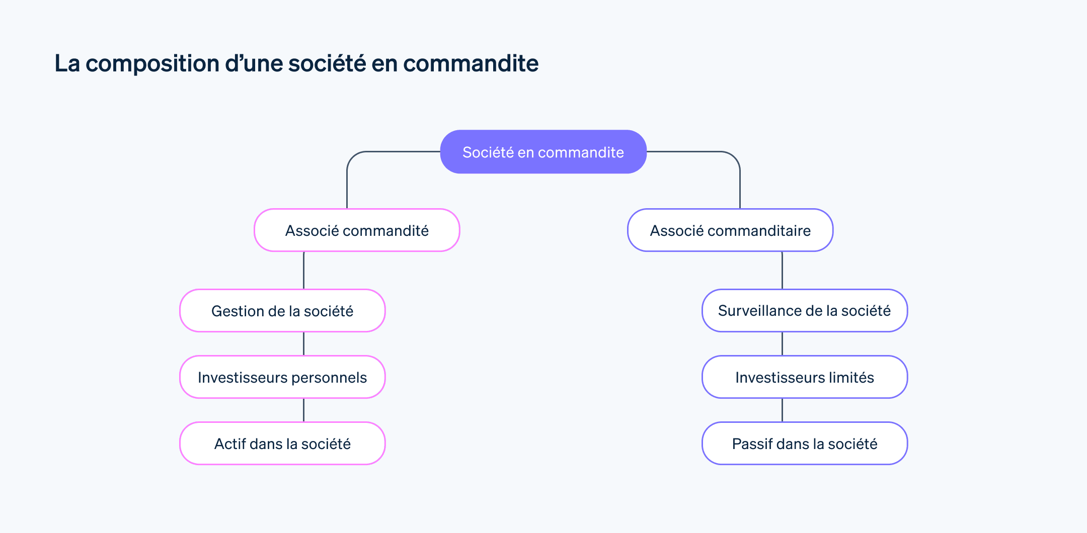 La composition d’une société en commandite - Toute société en commandite se compose de deux groupes distincts : les associés commandités et les associés commanditaires.