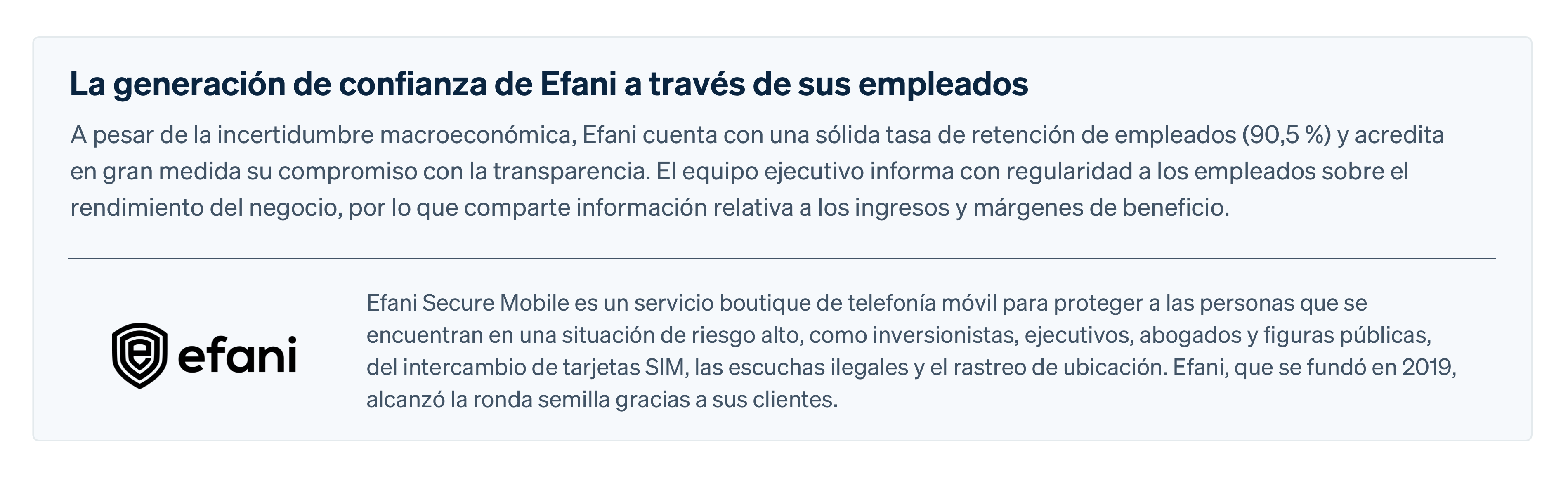 Customer Efani - ES
