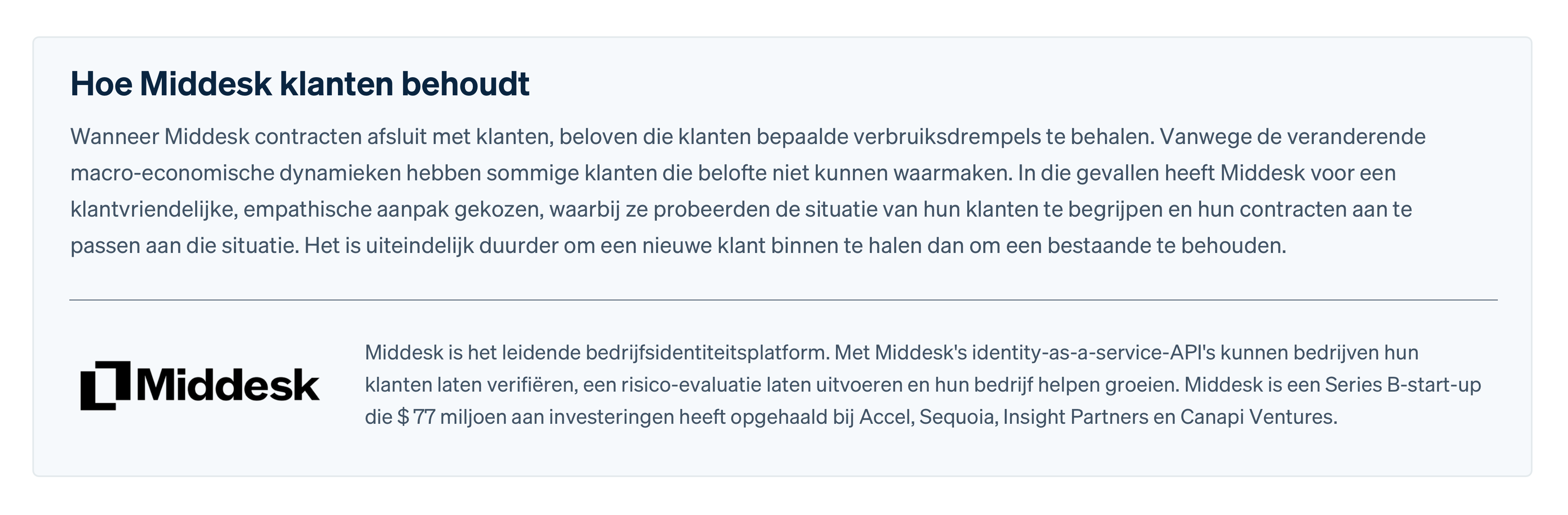 Customer Middesk - NL