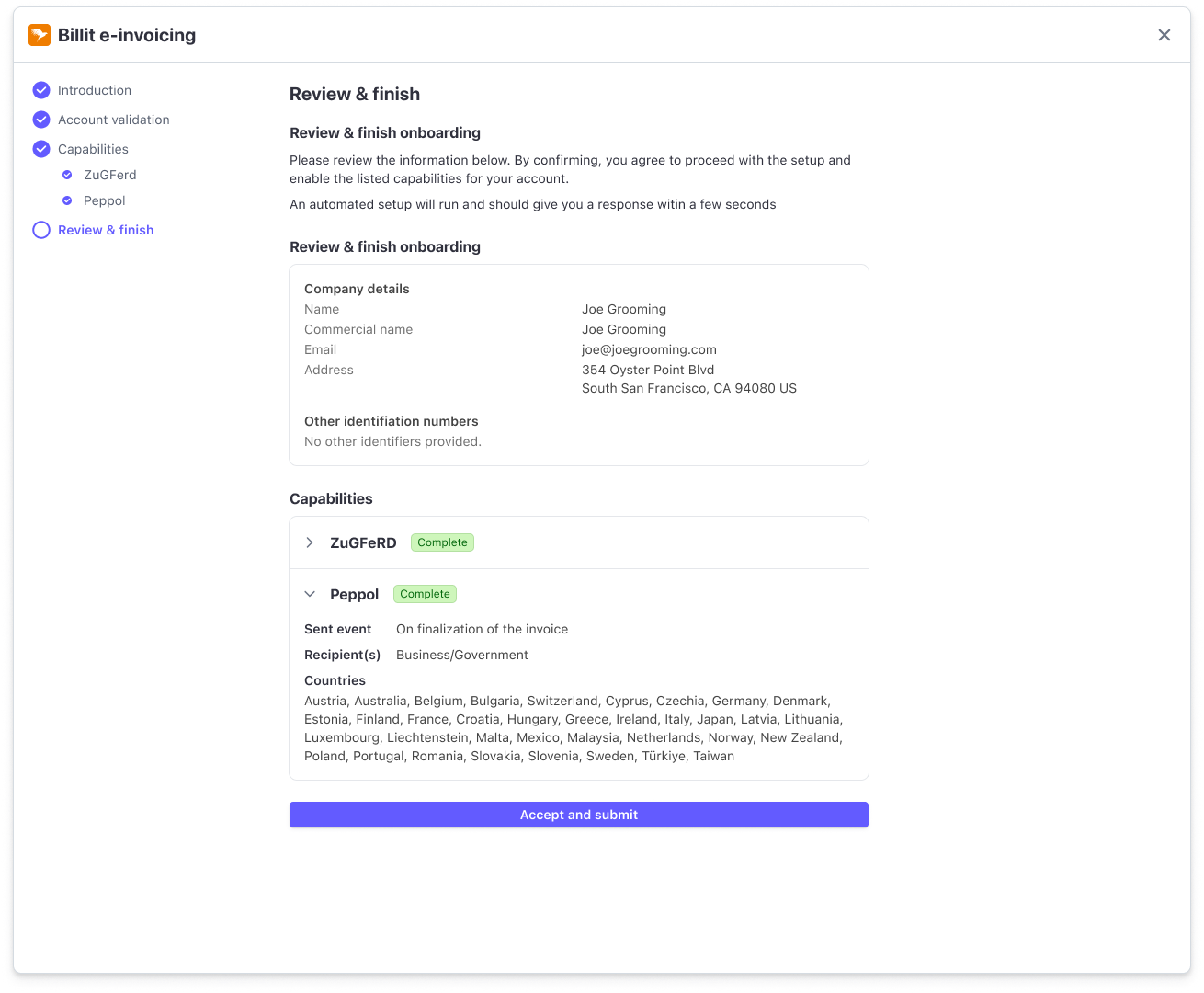 Invoice list view