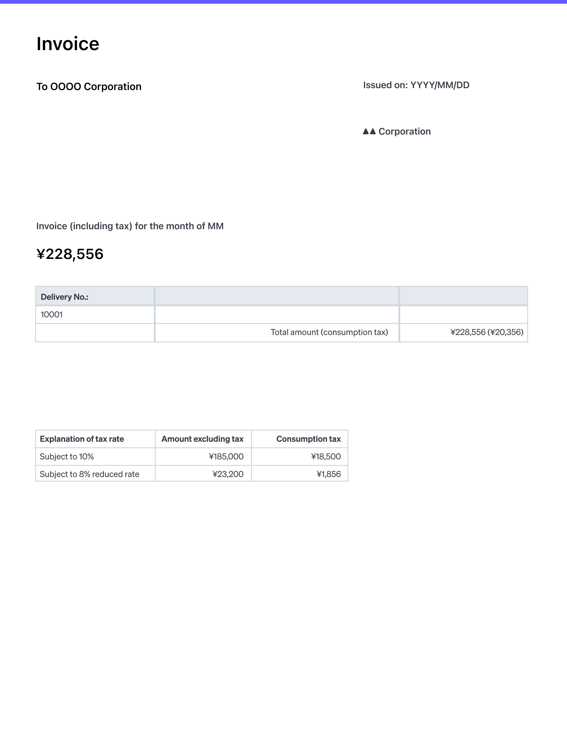 When delivering a qualified invoice with multiple documents - Two documents—an invoice and a statement of delivery—satisfy the requirements for a qualified invoice. The delivery number on both documents establishes a clear connection between them.