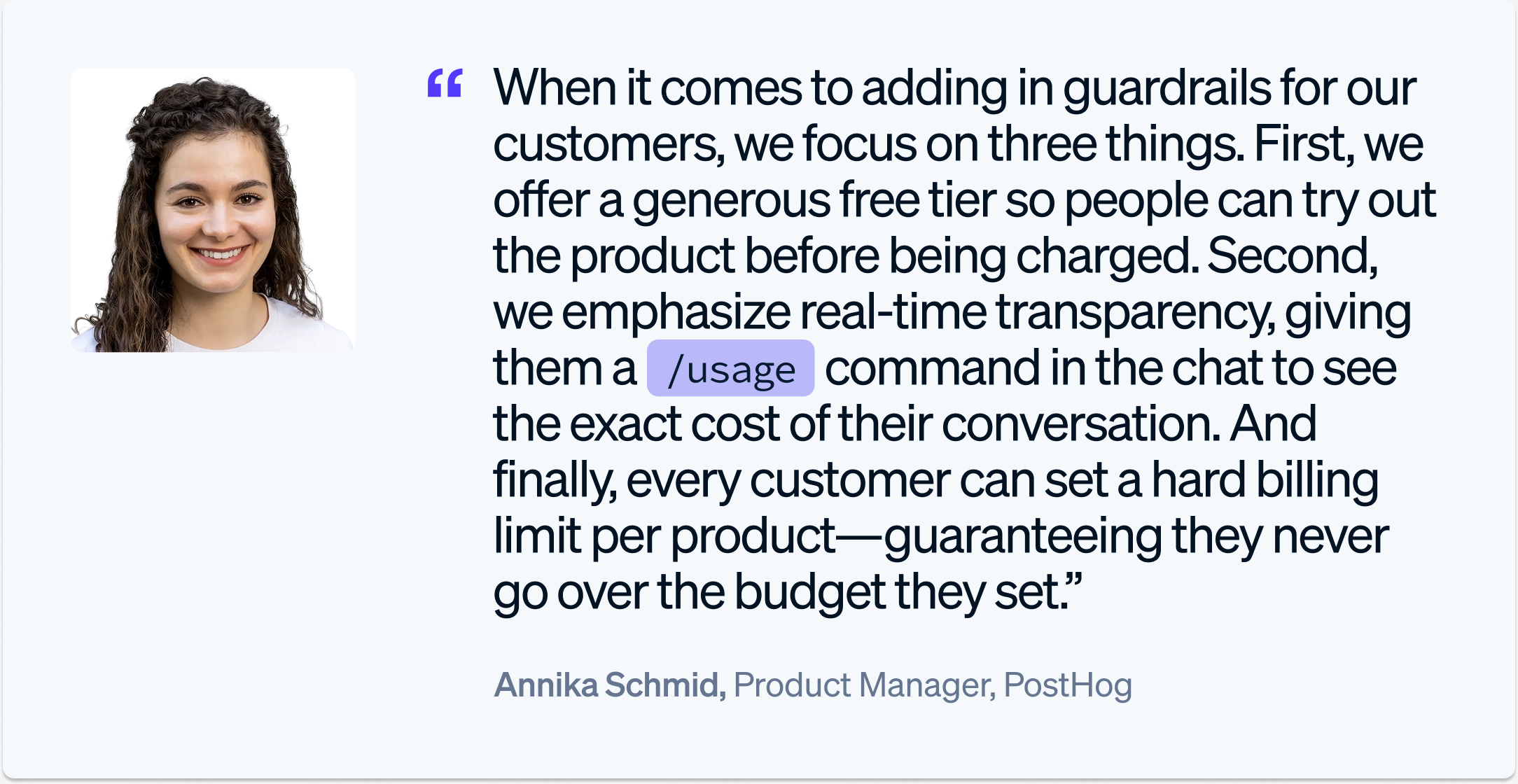 PostHog quote with attribution