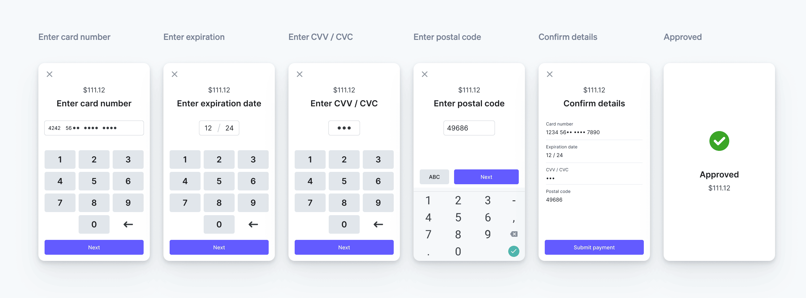 MOTO payment collection flow - In-app process for collecting MOTO payments