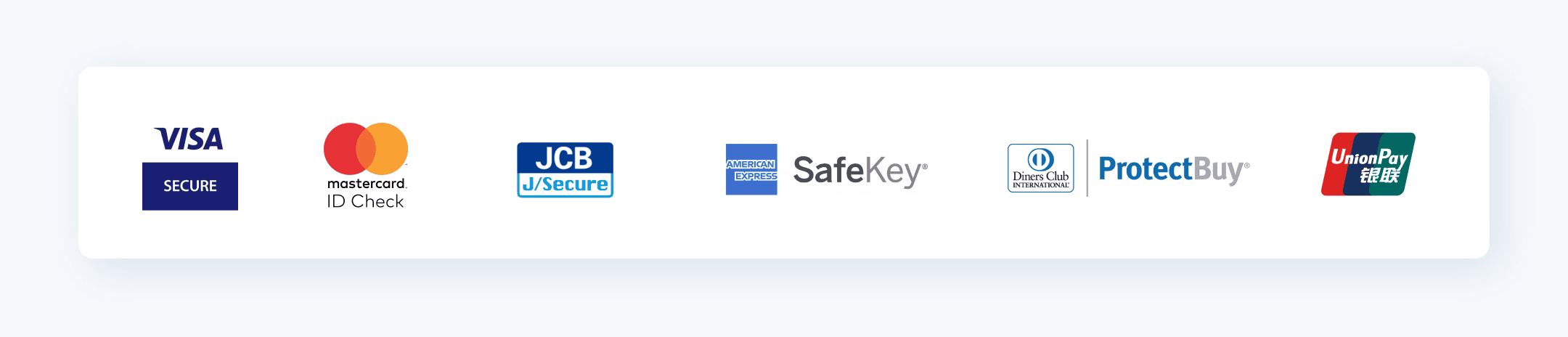 Credit card brands that support 3D Secure 2.0 - Visa, MasterCard, JCB, AMEX, DinersClub, and UnionPay currently support 3D Secure 2.0 (EMV 3-D Secure).