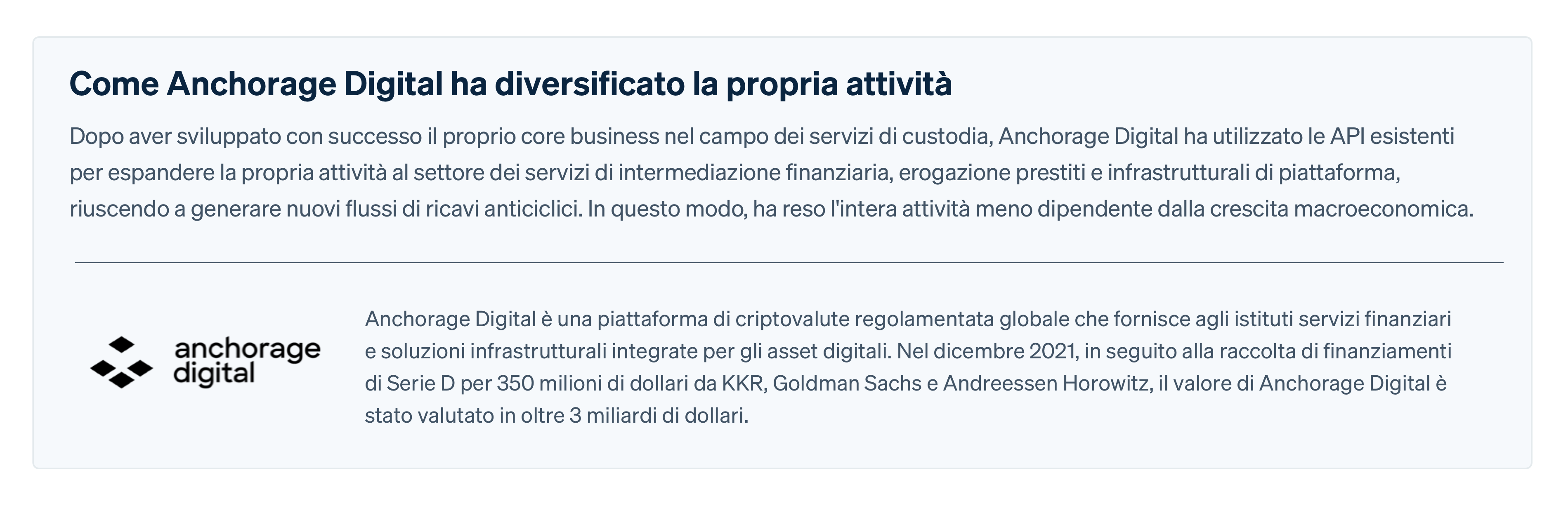 Customer Anchorage Digital - IT