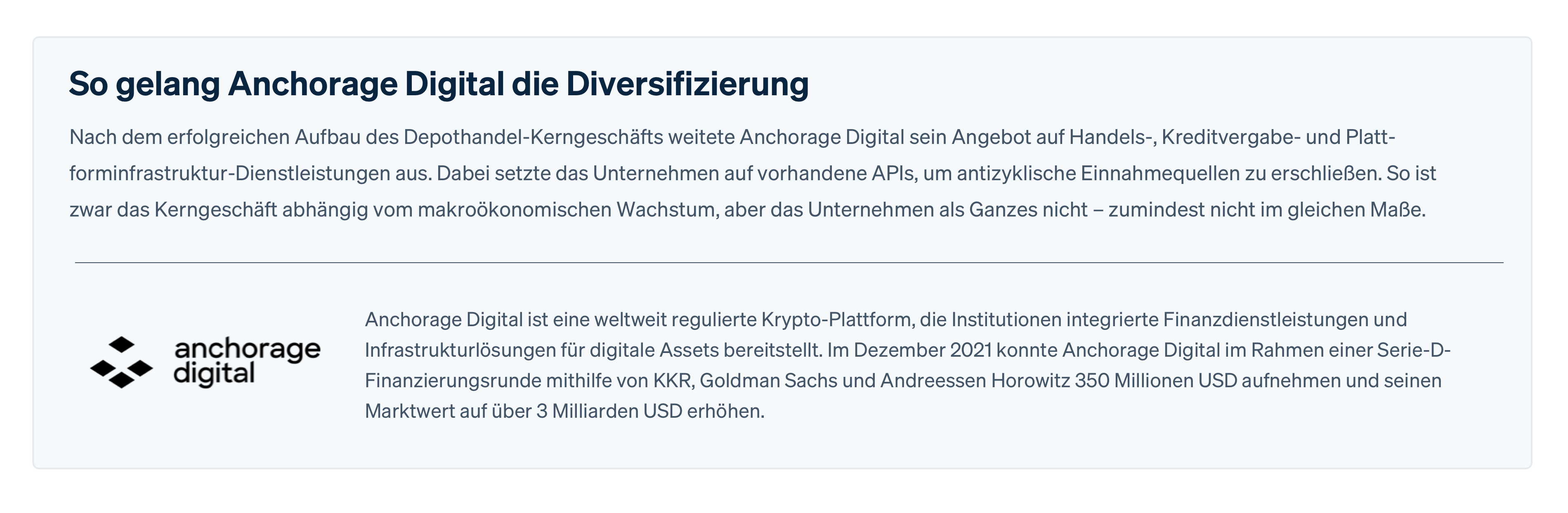 Customer Anchorage Digital - DE