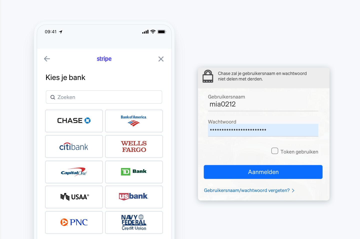 verifying the customer’s bank account instantly - NL