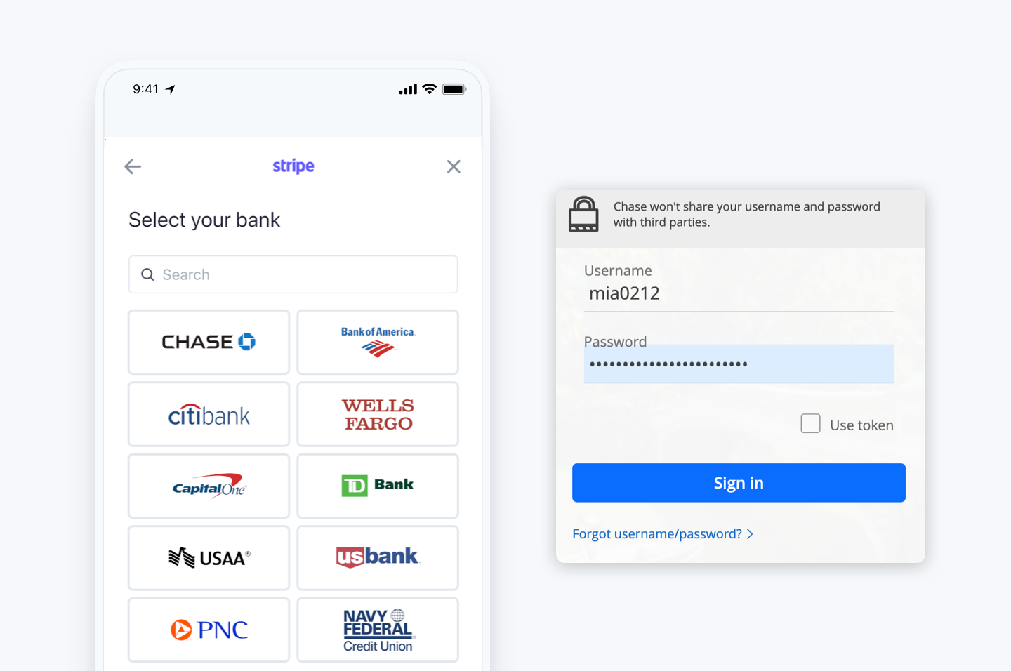 verifying the customer’s bank account instantly