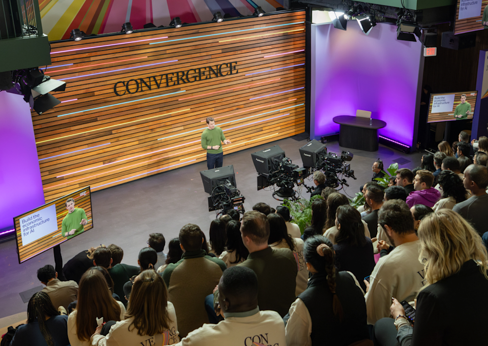 A Convergence speaker addressing an audience