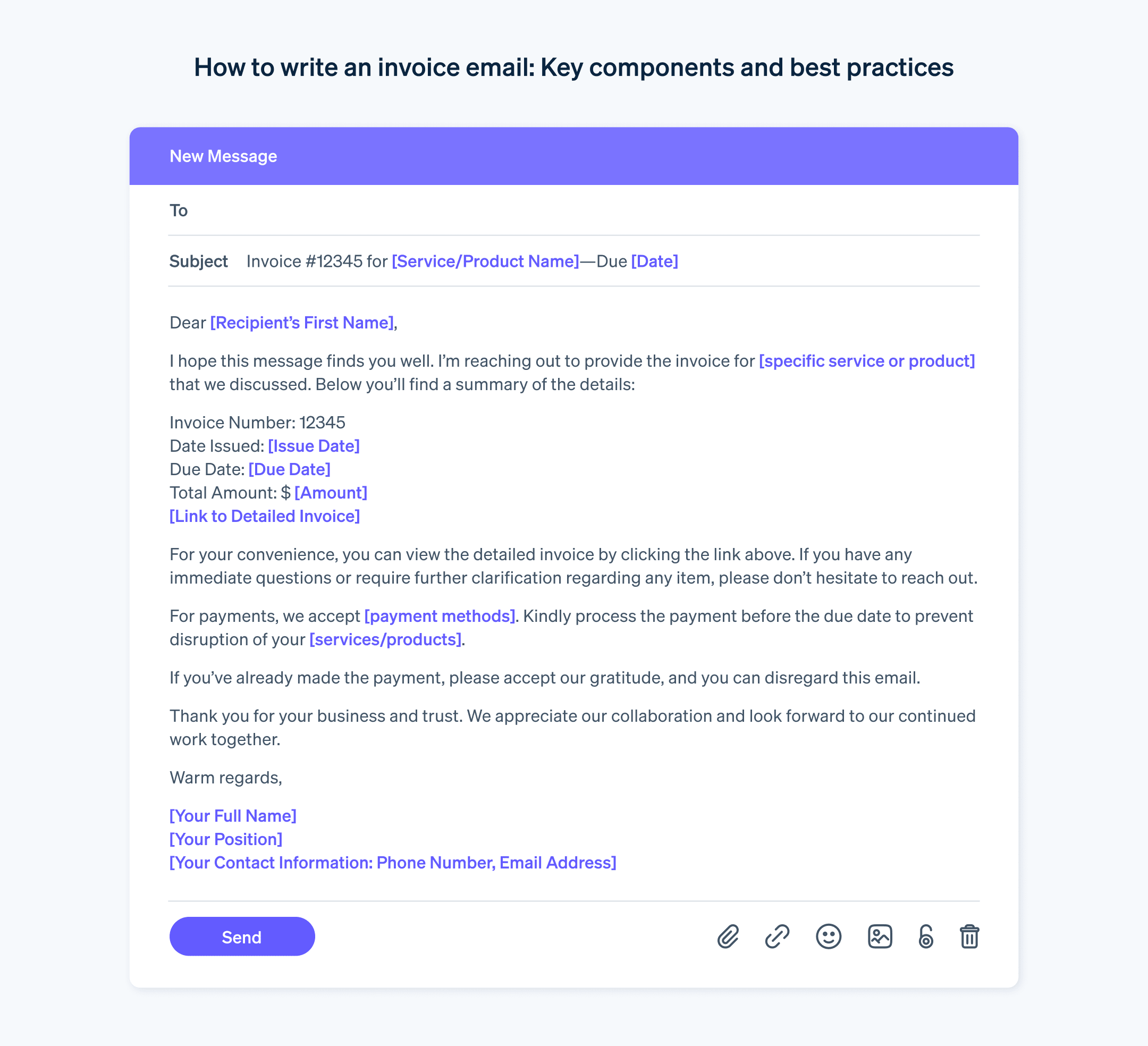 How to write an invoice email - Template for how to write an invoice template