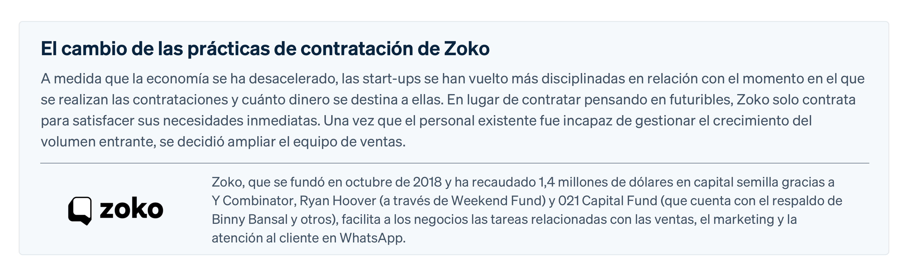 Customer Zoko - ES