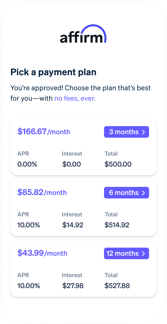 A phone image displaying how Affirm pay instalments work