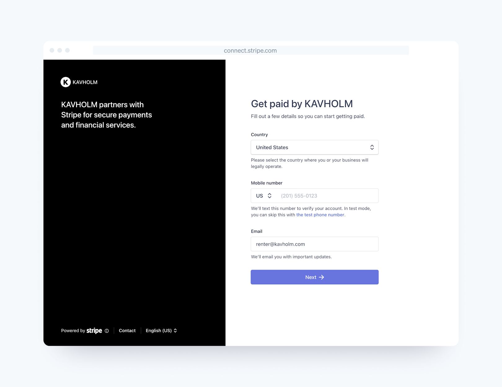 Stripe Connect Standard Onboarding