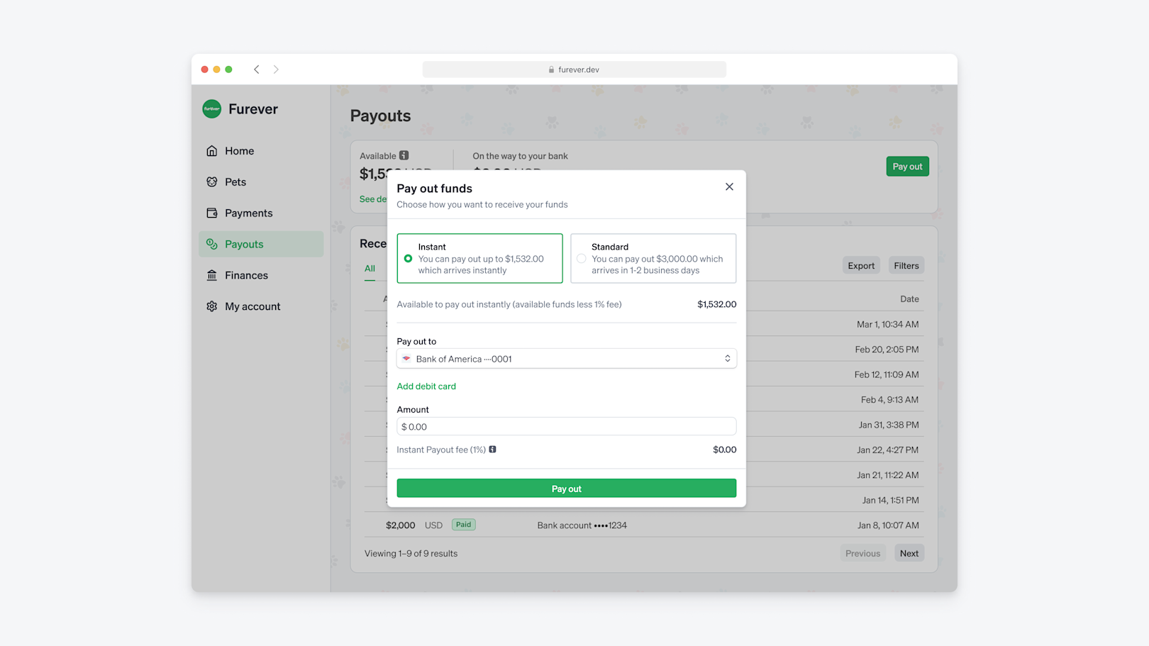 Blog > Embedded components > Instant Payouts image