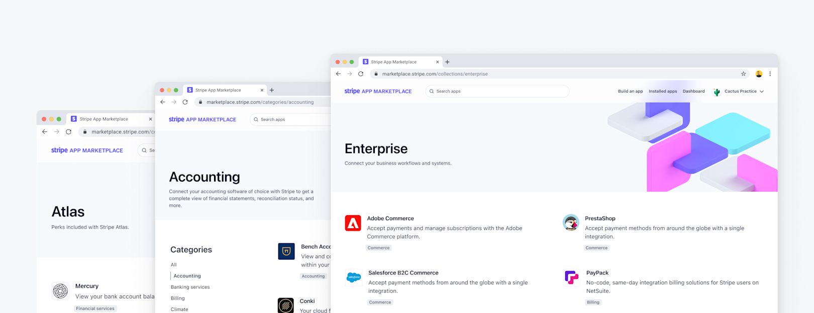 Blog > Stripe Apps doubles in size > Map of app collections and categories image