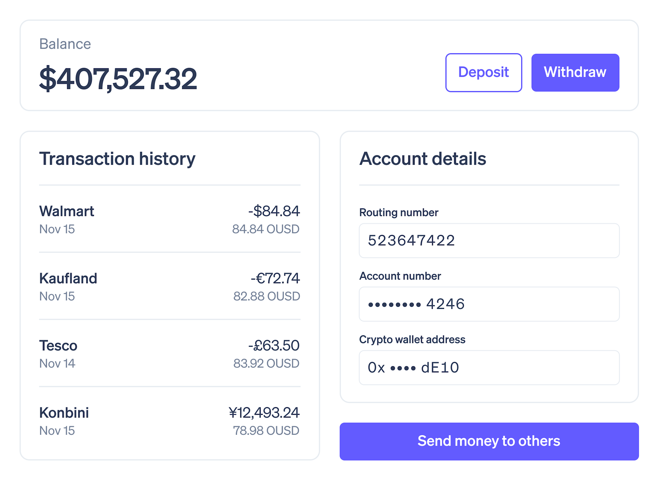Crypto > Financial accounts > Side by side > Image > Asset