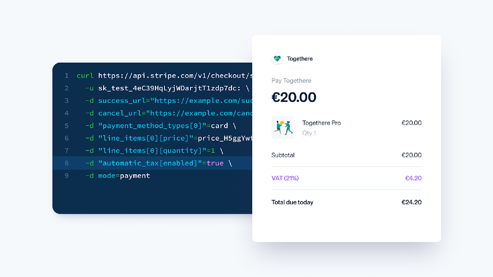 Blog > Launching Tax > Stripe Tax Screenshot